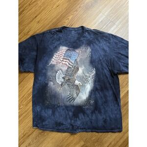 The Mountain Patriotic Eagle Bearing American Flag Tie-Dye USA Cotton 2XL
